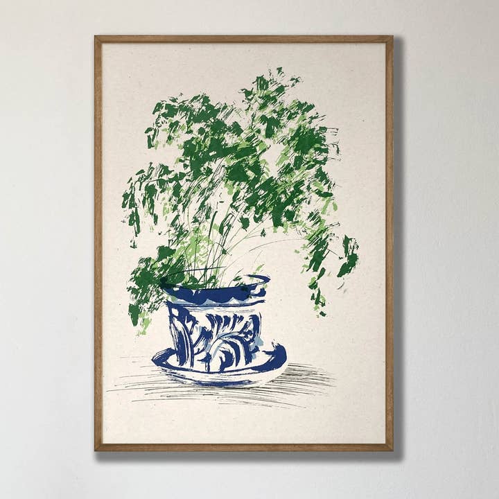 A4 House Plant Silkscreen Print / Botanical Art / Maiden for wholesale by Ben Rogers