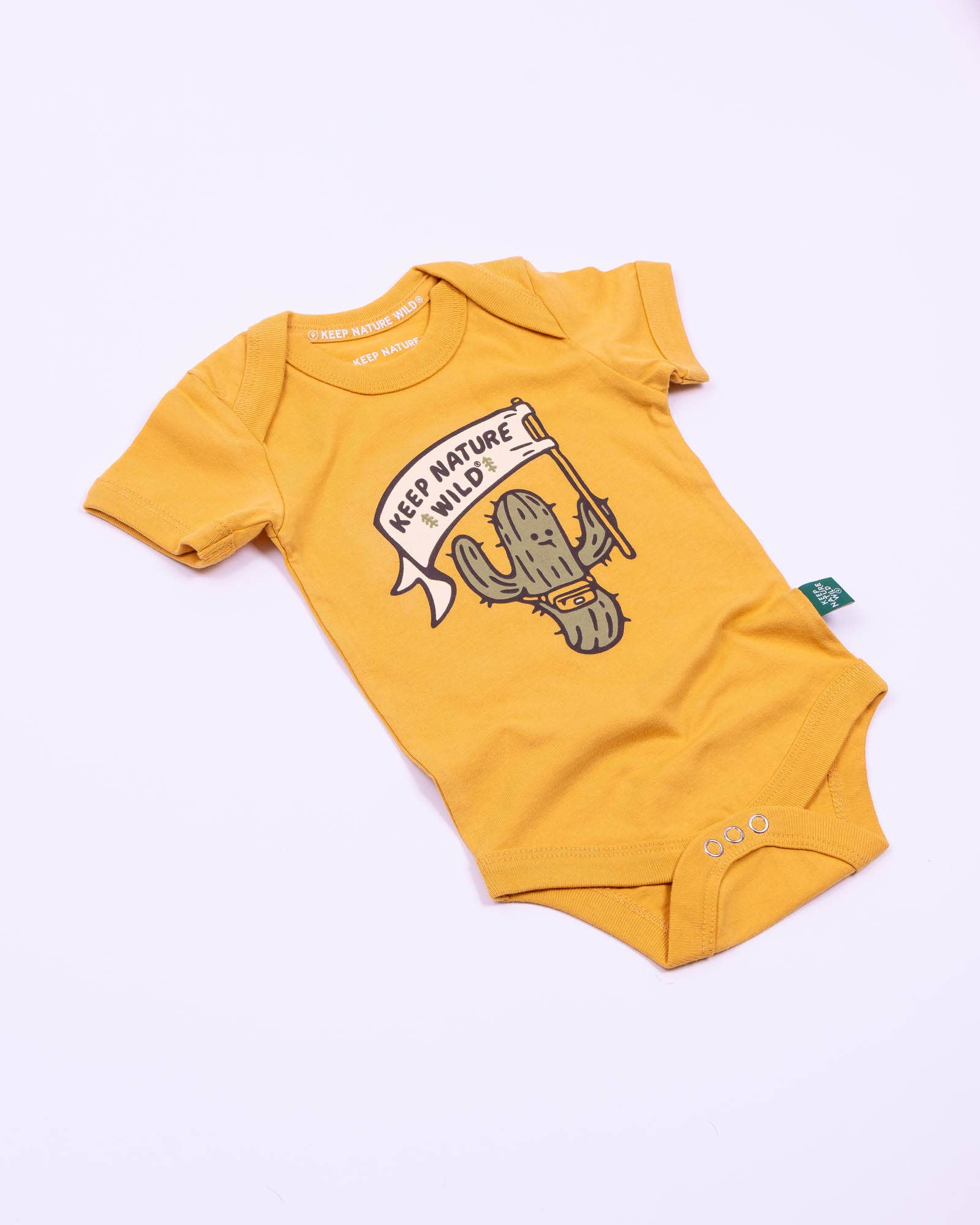 Keep Nature Wild - Wholesale Bodysuit (Non-Footed) - Baby - Happy Camper Saguaro Baby Bodysuit | Mustard1