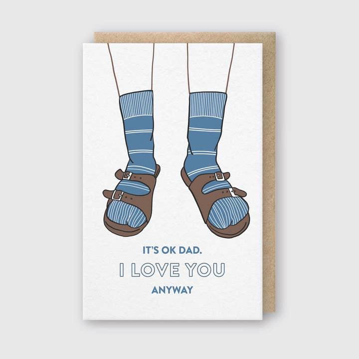 Pike Street Press – wholesale Father’s Day card – Dad Birkenstocks