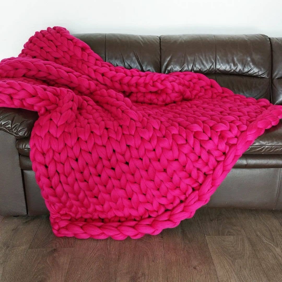 Chunky Wool Studio - Wholesale Throw Blanket - Chunky Knit Blanket  - 30 colors available22
