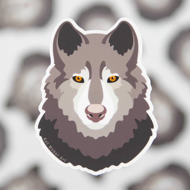 Wolf Sticker for wholesale by Kat Weber Art