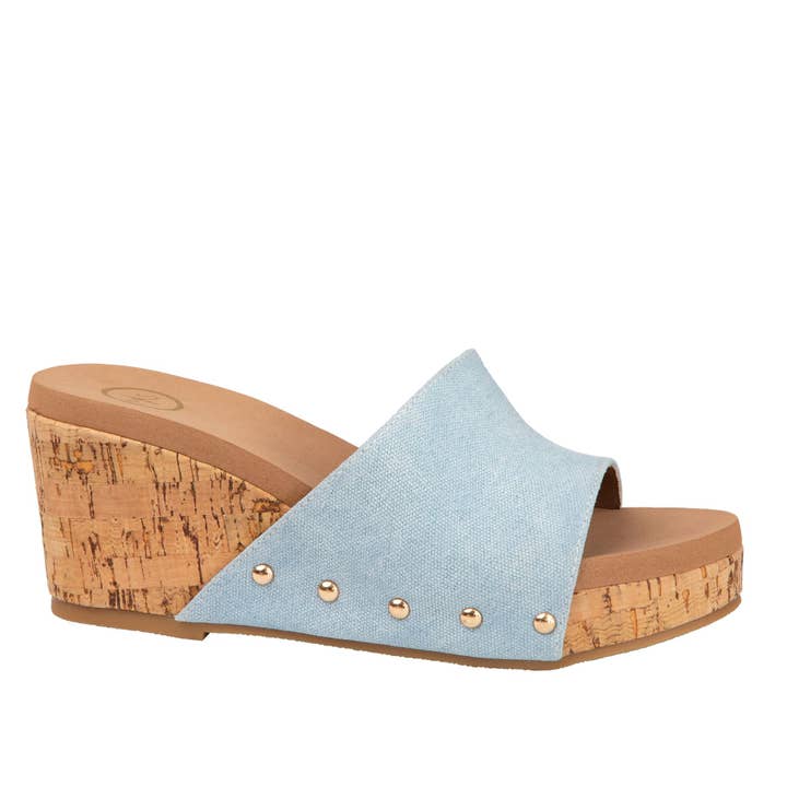 BLAIR Slip On Cork Canva Plateforme Femme pour la vente par Maker's Shoes