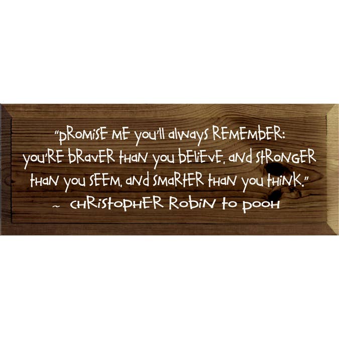 SAWDUST CITY - Wholesale Sign - Promise Me Christopher Robin to Pooh Wood Sign