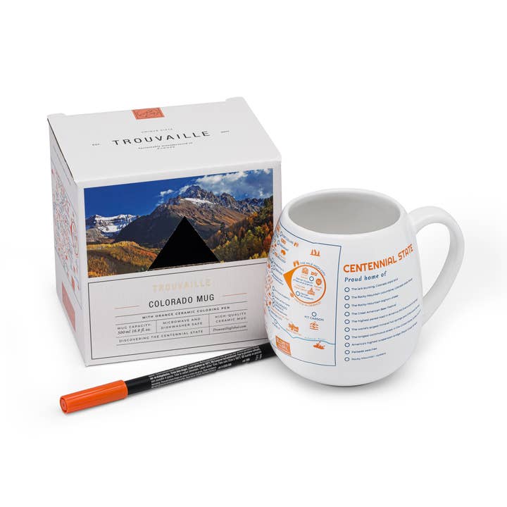 Colorado Map Color In Ceramic Mug for wholesale by Trouvaille Global