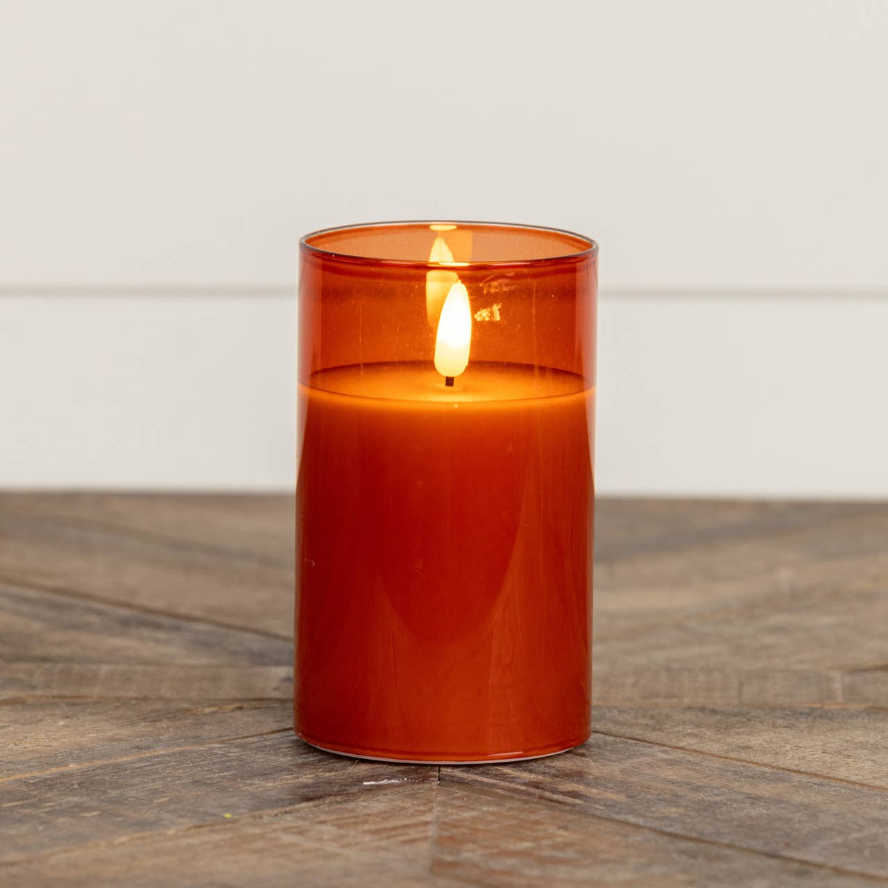 Ragon House - Wholesale Flameless Candle - 5" SIENNA GLASS 3D FLAME CANDLE1