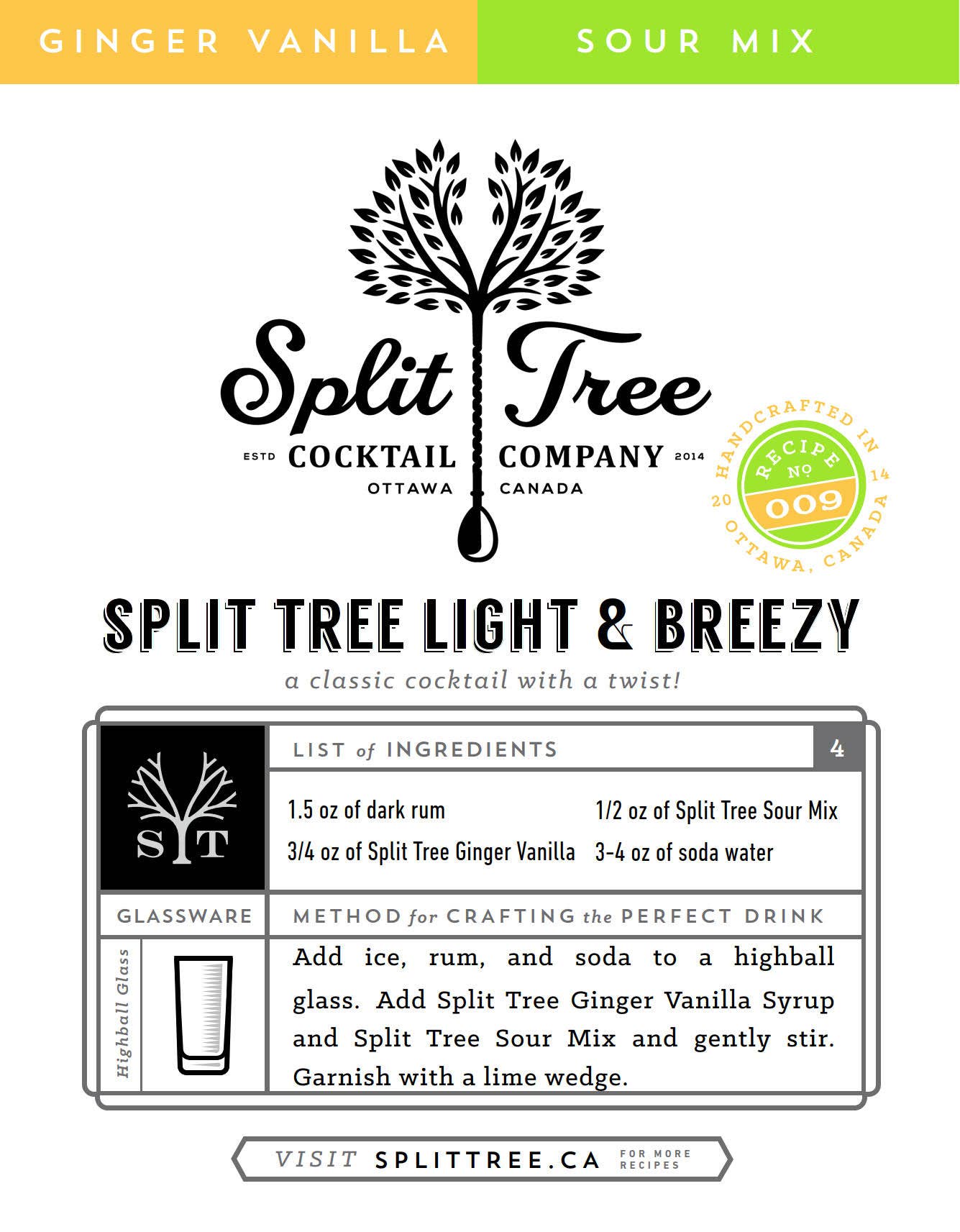 Split Tree Cocktail Co – wholesale Cocktailmix/-sockerlag – Sour Mix cocktail och soda Mix6