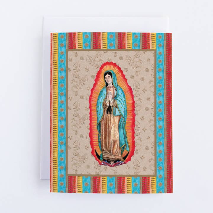 Single "Our Lady of Guadalupe" Greeting Card (A2 size; colors) for wholesale by Inventus Art