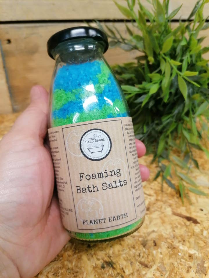Planet Earth Foaming Bath Salts for wholesale by The Soap Shack