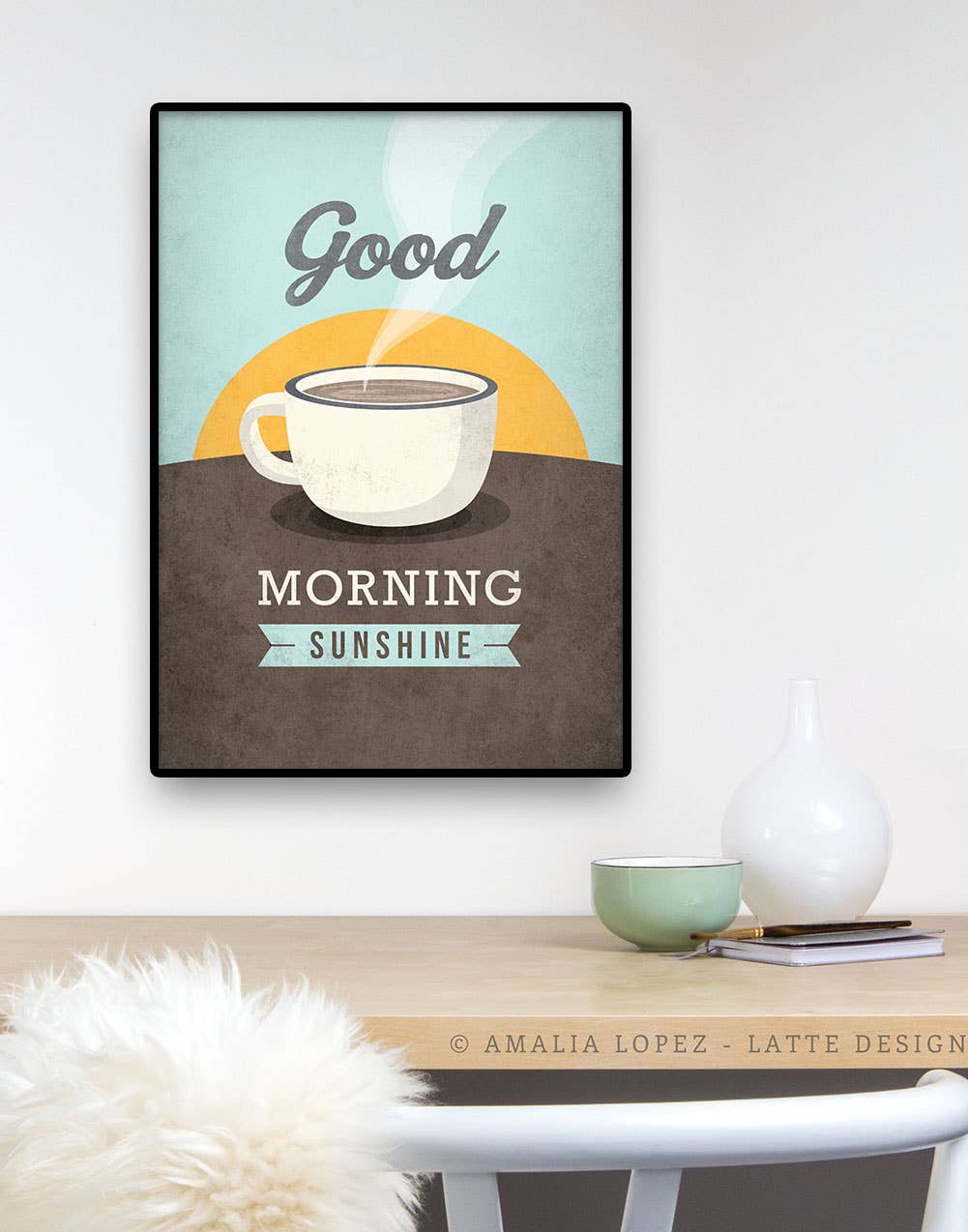 Latte Design - Wholesale Art Print - Good morning sunshine Art print. Coffee print3