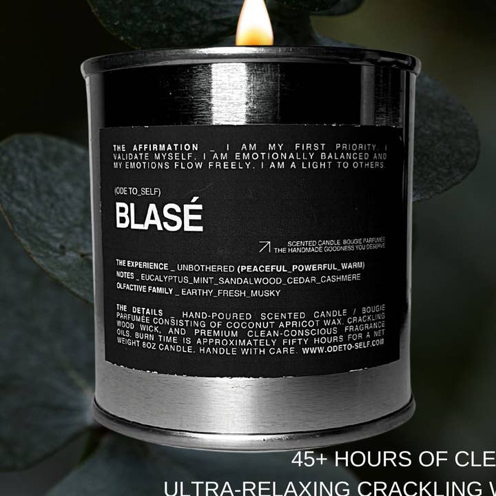 "BLASÉ" CANDLE for wholesale by ODE TO SELF