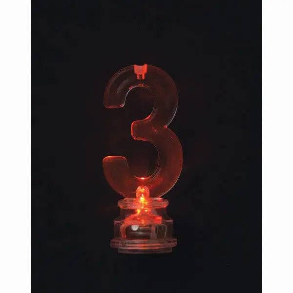 Party Expo, LLC - Wholesale Cake Candle - Number '3' Flashing Candle Holder with Birthday Candle1