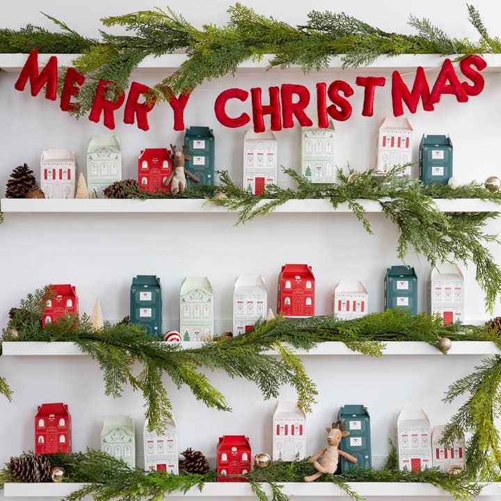 My Mind’s Eye - Wholesale Party Favor Bag/Box - VIL1108 - Christmas Village Treat Boxes