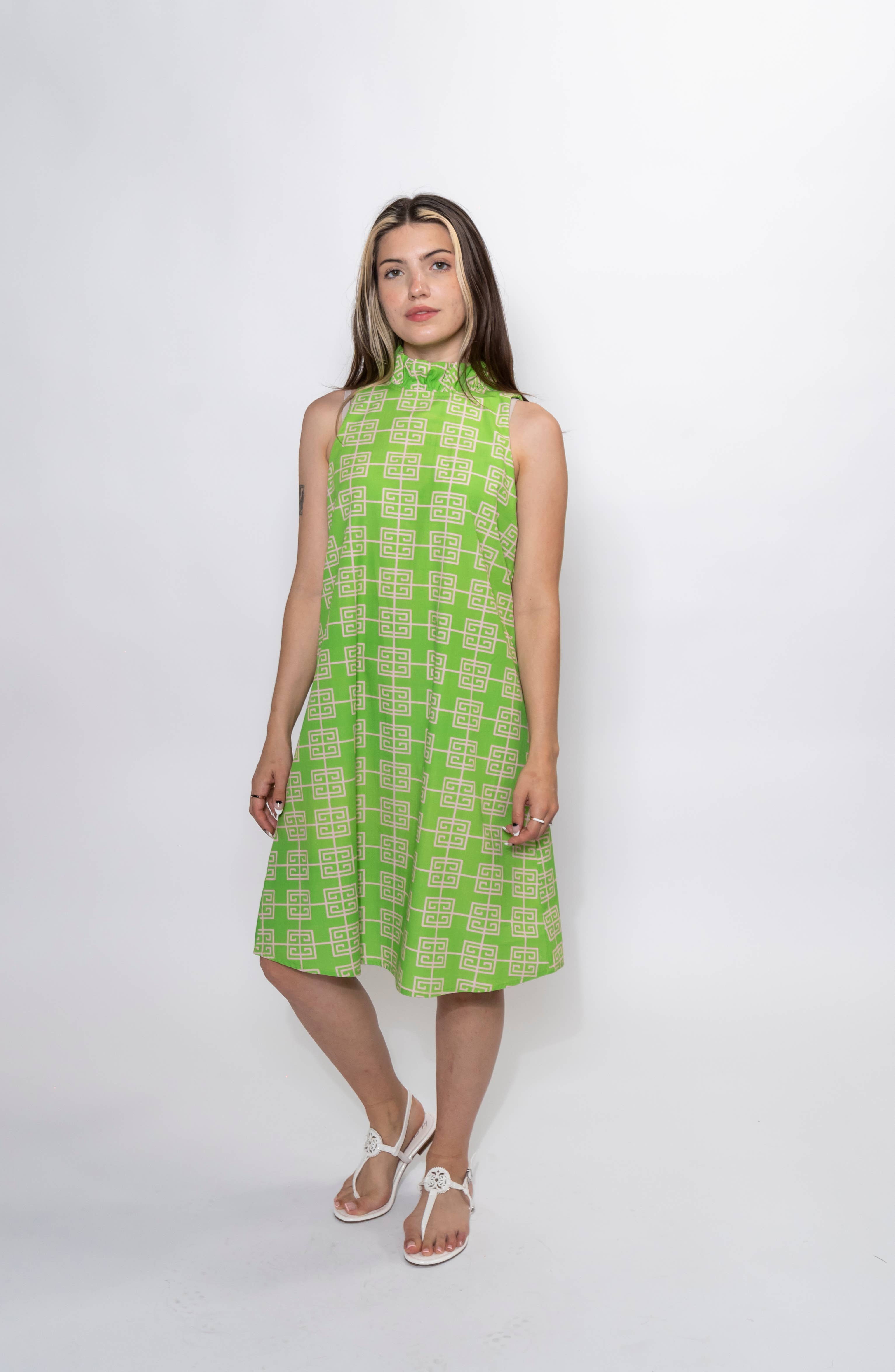 Chic en grec Robe à bretelles Chic N Greek Yuliia, verte et rose, pour femmes en vente sur Faire3