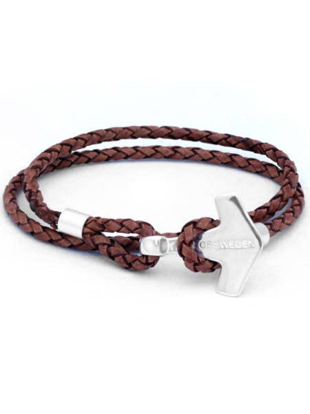 Thor – Double Brown Leather & Silver for wholesale by Freya & Thor of Sweden