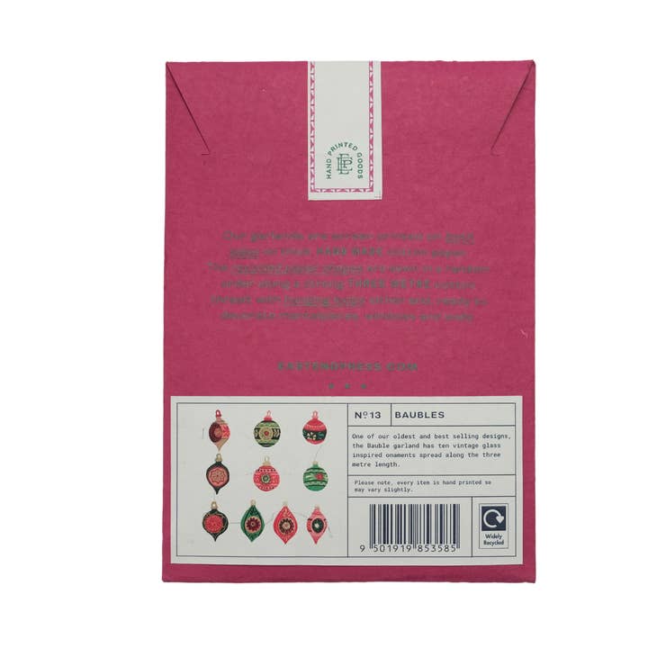 East End Press - Wholesale Bunting/Garland - UK/EU: Baubles Sewn Garland17