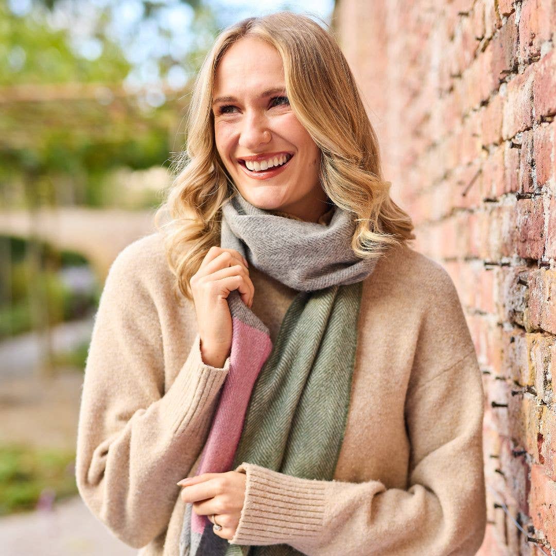 Tweedmill Textiles - Vente Écharpe – femme - Écharpe à rayures en laine d'agneau8