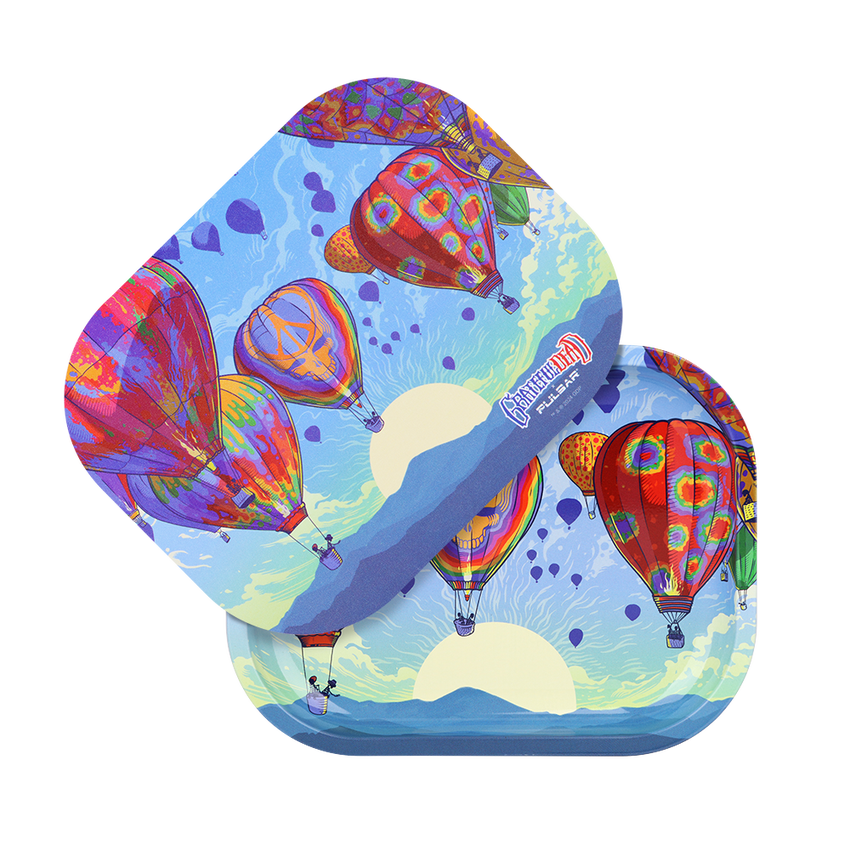 Sunshine Joy - Wholesale Decorative Tray - Mini Hot Air Grateful Dead Metal Tray w/ Magnetic Lid Cover0