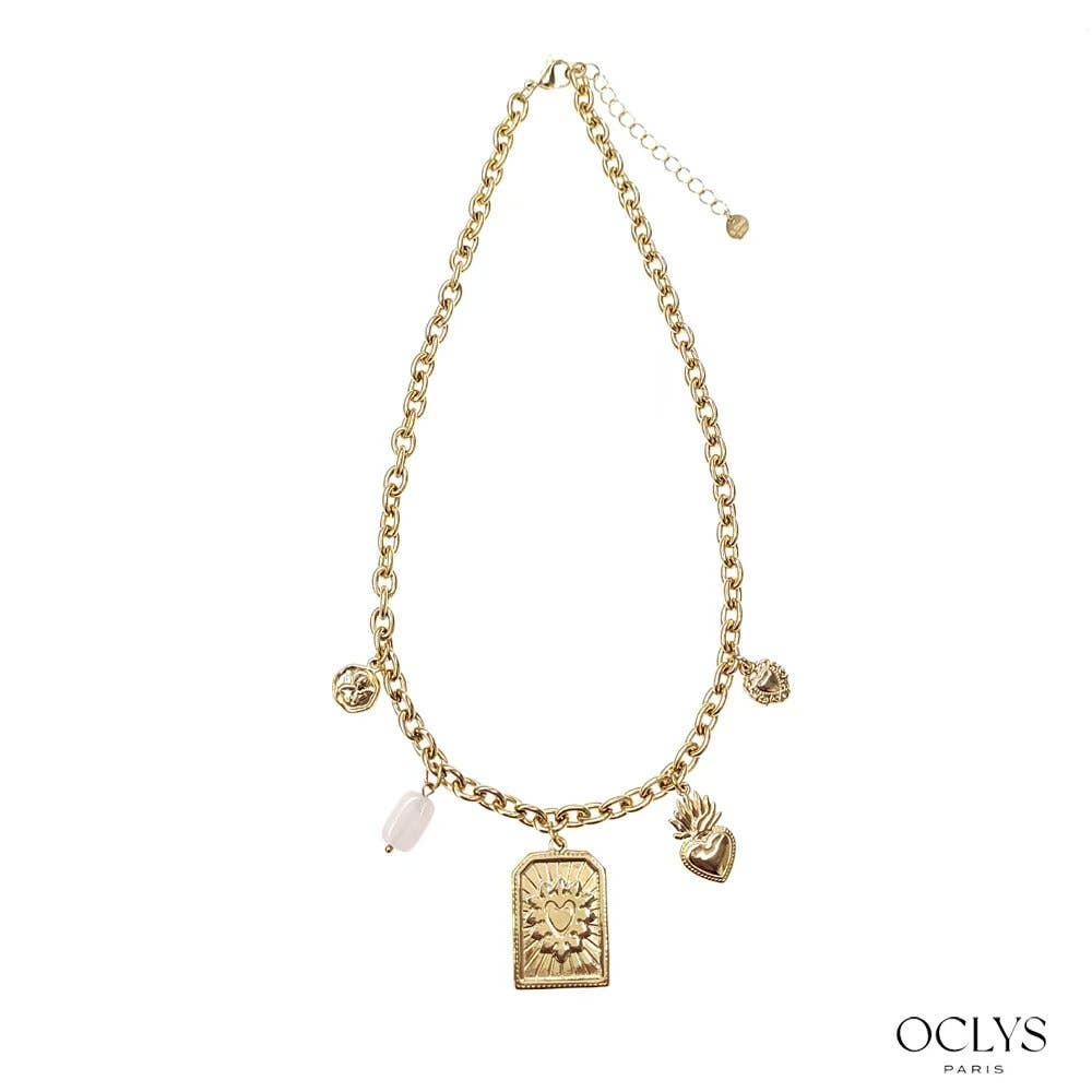 Oclys – Engroshandel Halskæde med vedhæng – Halskæde med hjertevedhæng i rustfrit stål Ini0