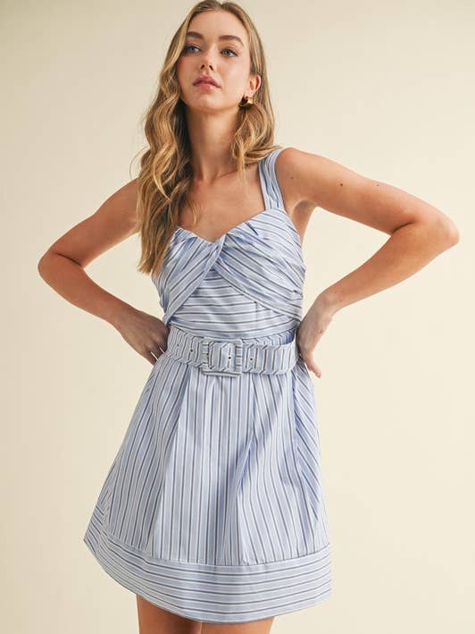 CD05655-Striped Flattering Sweetheart Neckline Dress for wholesale by TCEC