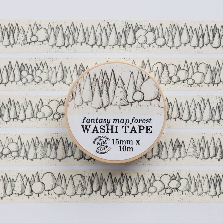 Ruban Washi Forêt Fantastique - Série Cartographe pour la vente par Kingdom of Threads