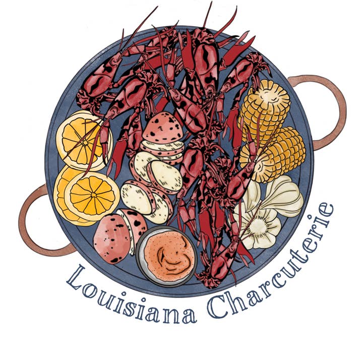 Louisiana Charcuterie Crawfish Boil Graphic Tee for wholesale by Pink House On River Road