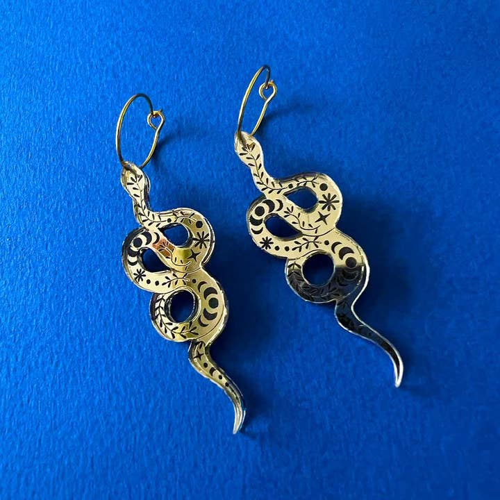 Snake gold earrings for wholesale by All Things We Like