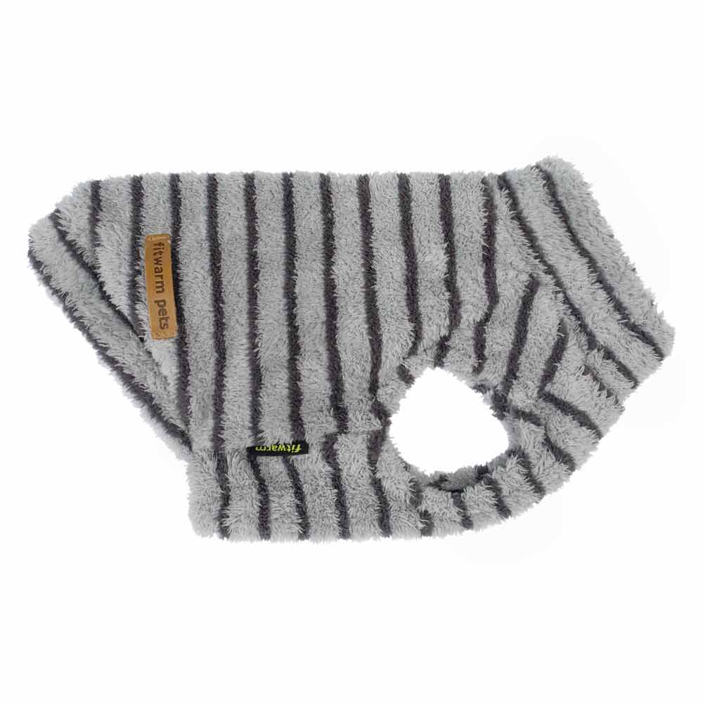 Gray 2 Pack Striped Dog Fleece Sweater for wholesale on Faire9