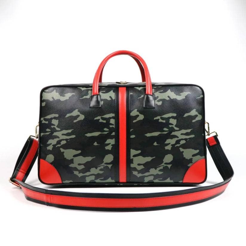 The Sis Kiss - Wholesale Weekender Bag - Women's - Pop of Color Camo Weekender Bag0