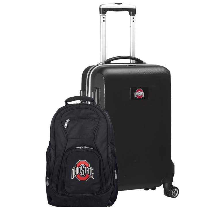 NCAA Ohio State Buckeyes Deluxe 2 Piece Backpack & Carry-On Set for wholesale by Mojo Licensing