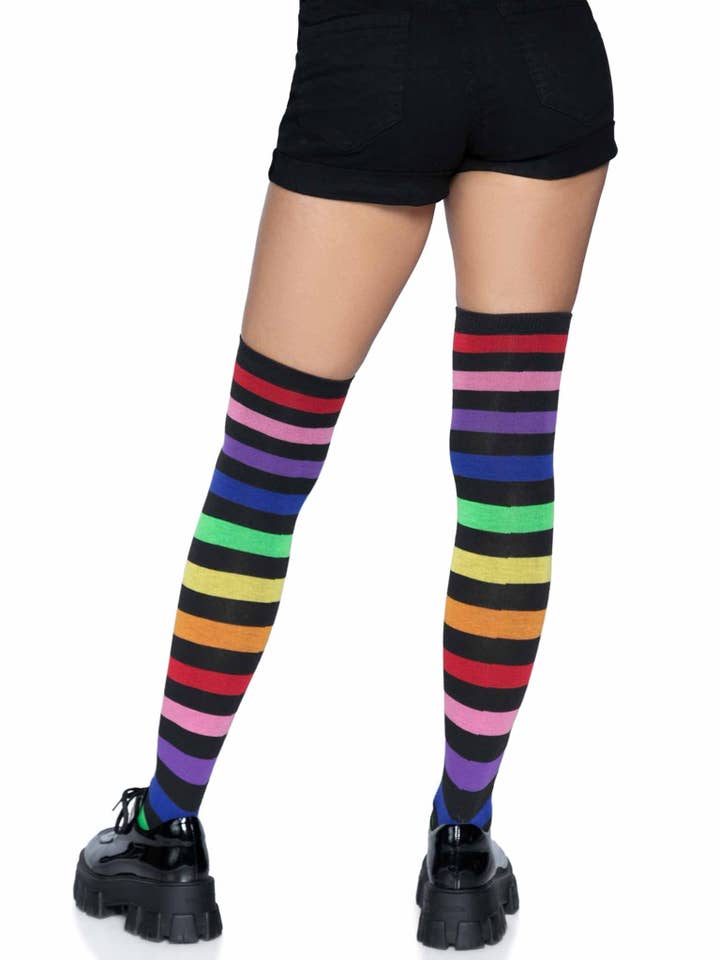 Aurora Rainbow Thigh High Socks for wholesale by Leg Avenue