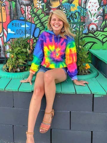 Neon Tie Dye Hoodie for wholesale by Happy Sloth Co.