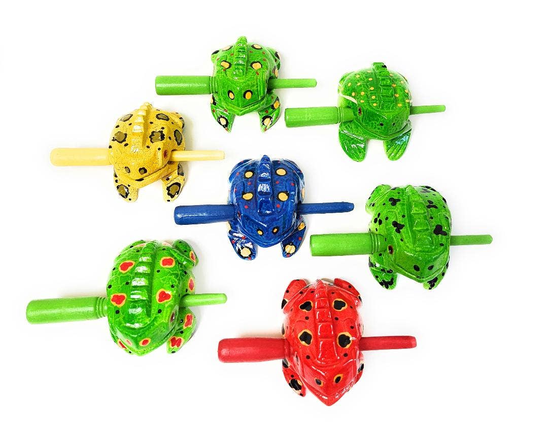 A Lost Art - Wholesale Musical Toy - Kids & Baby - 3 inch Assorted Color 10 Pack of Croaking Musical Frog Drums5