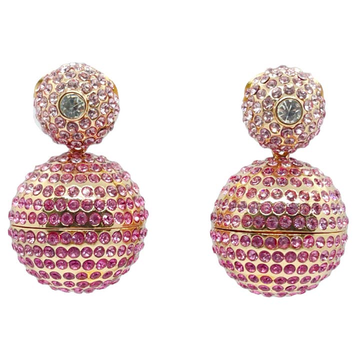 Disco Ball Øreringe - Pink Ombré Crystal for engroshandel hos QuayL Designs