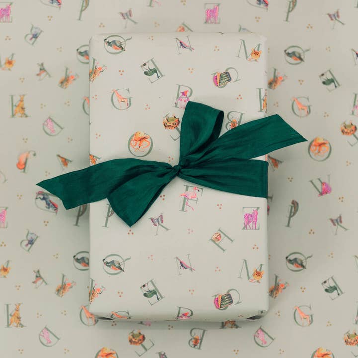 Kristin MacKenzie Fine Art - Vente Rouleau de papier cadeau - Papier Cadeau - Alphabet des Animaux