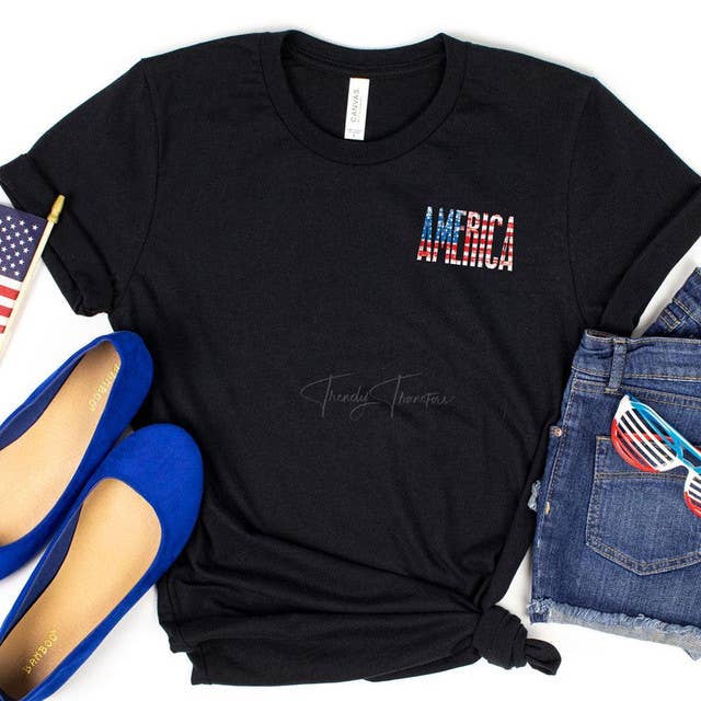 Trendy Transfers - Wholesale Sublimation Transfer - America Flag Background HAT/POCKET Screen Print Heat Transfer0