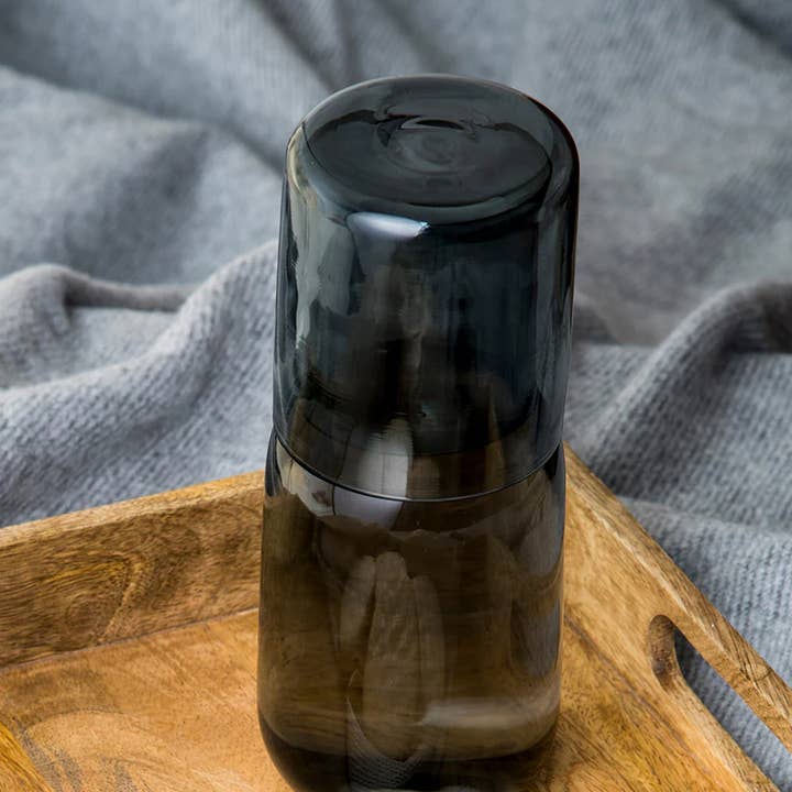 Casa Amarosa - Wholesale Carafe - Handcrafted Glass Carafe Set, Smoke- 8" x 3.5 1