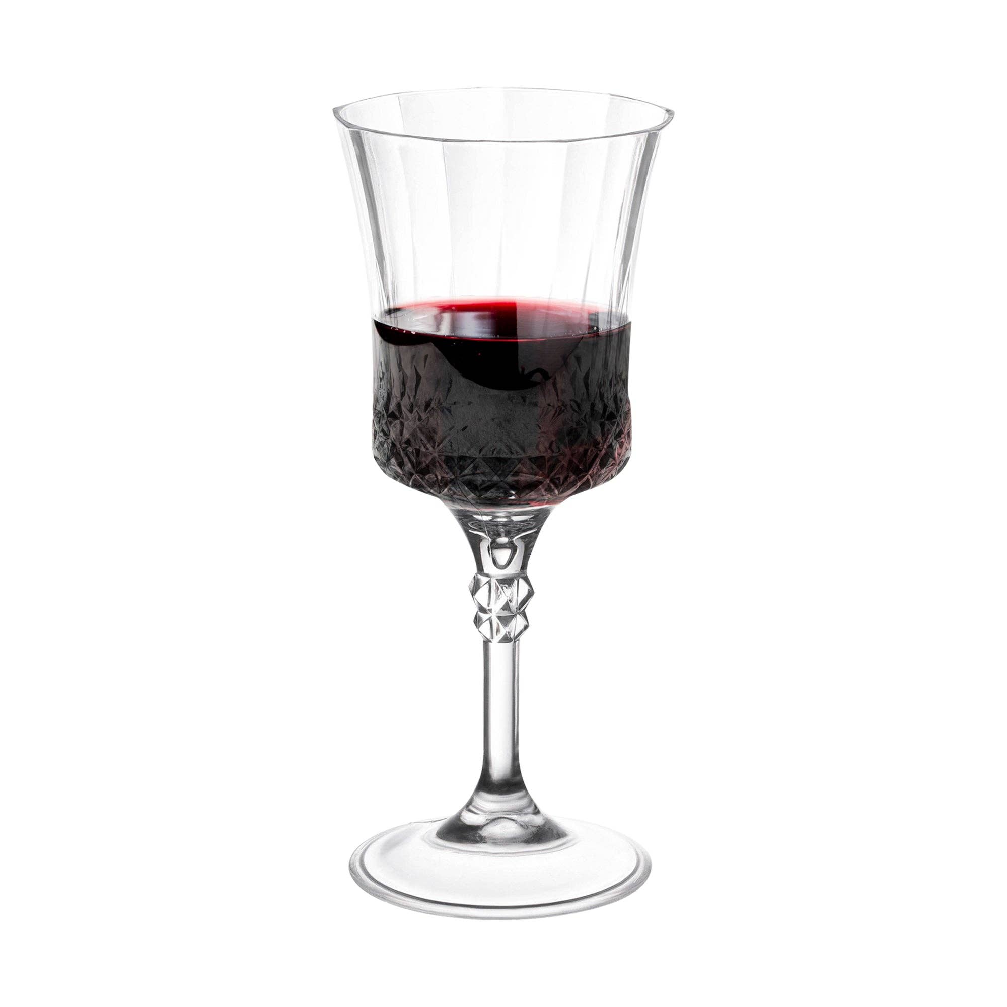Smarty had a Party – wholesale Wine glass – 11 oz. Crystal Cut Plastic Wine Goblets - 4 Goblets1