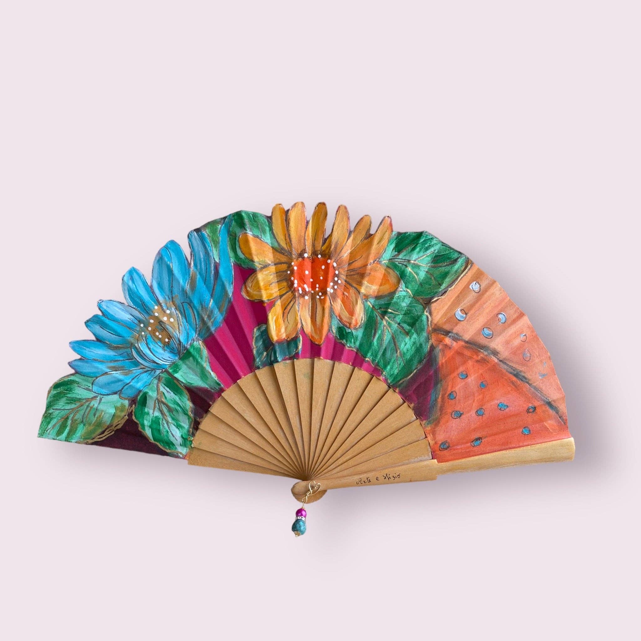 Arte e sfizio - Wholesale Handheld Folding Fan - painted flower fans18