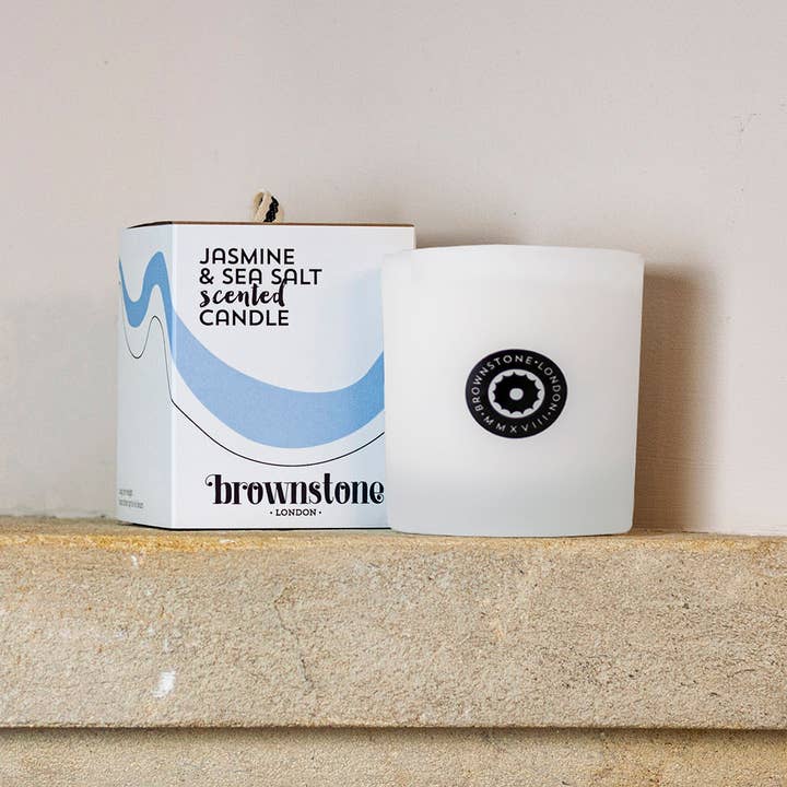 Brownstone London - Wholesale Jar/Filled Candle - Jasmine & Sea Salt Boxed Candle1