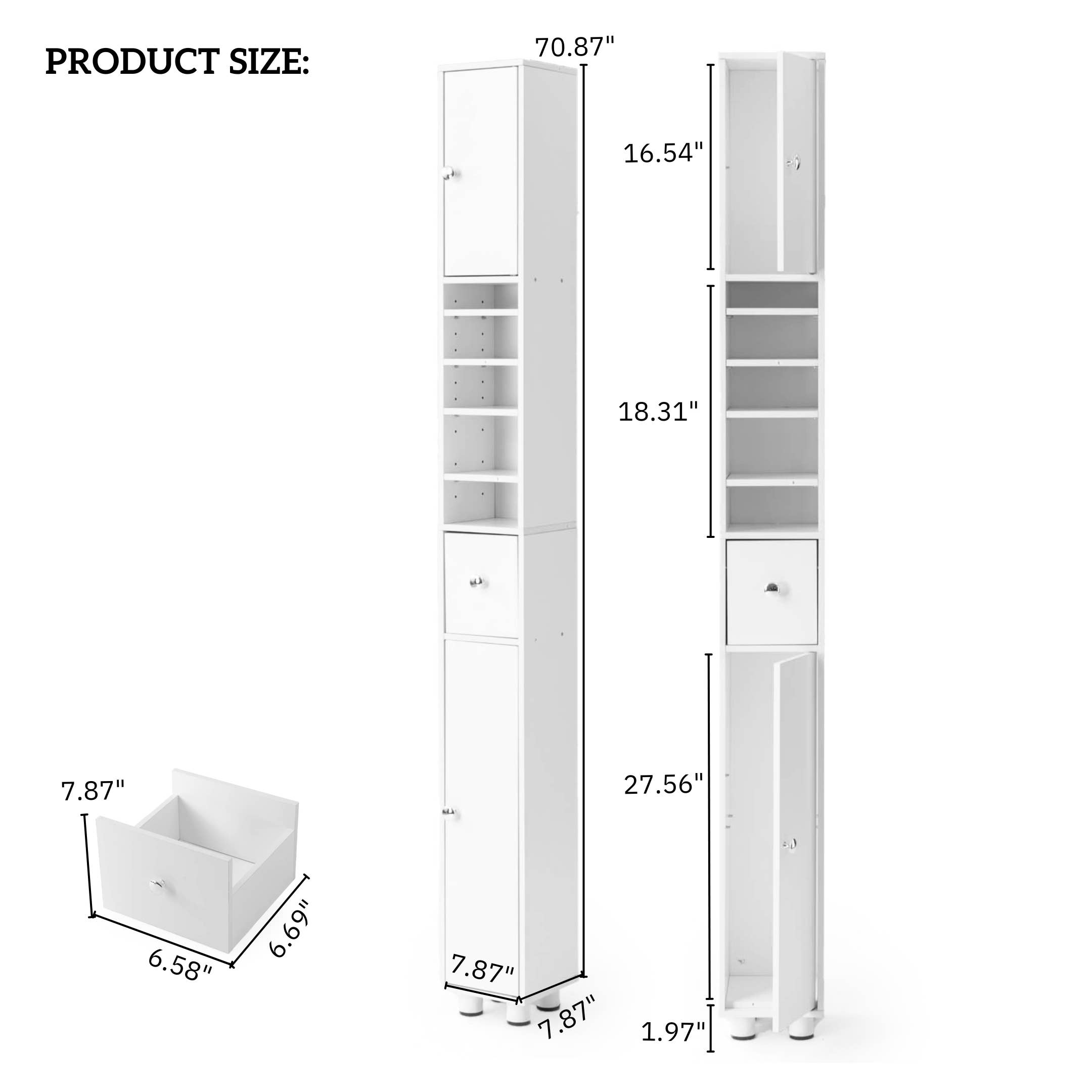 39F Inc. - Wholesale Cabinet - Tall Bathroom Storage Cabinet – Slim Freestanding Organizer3