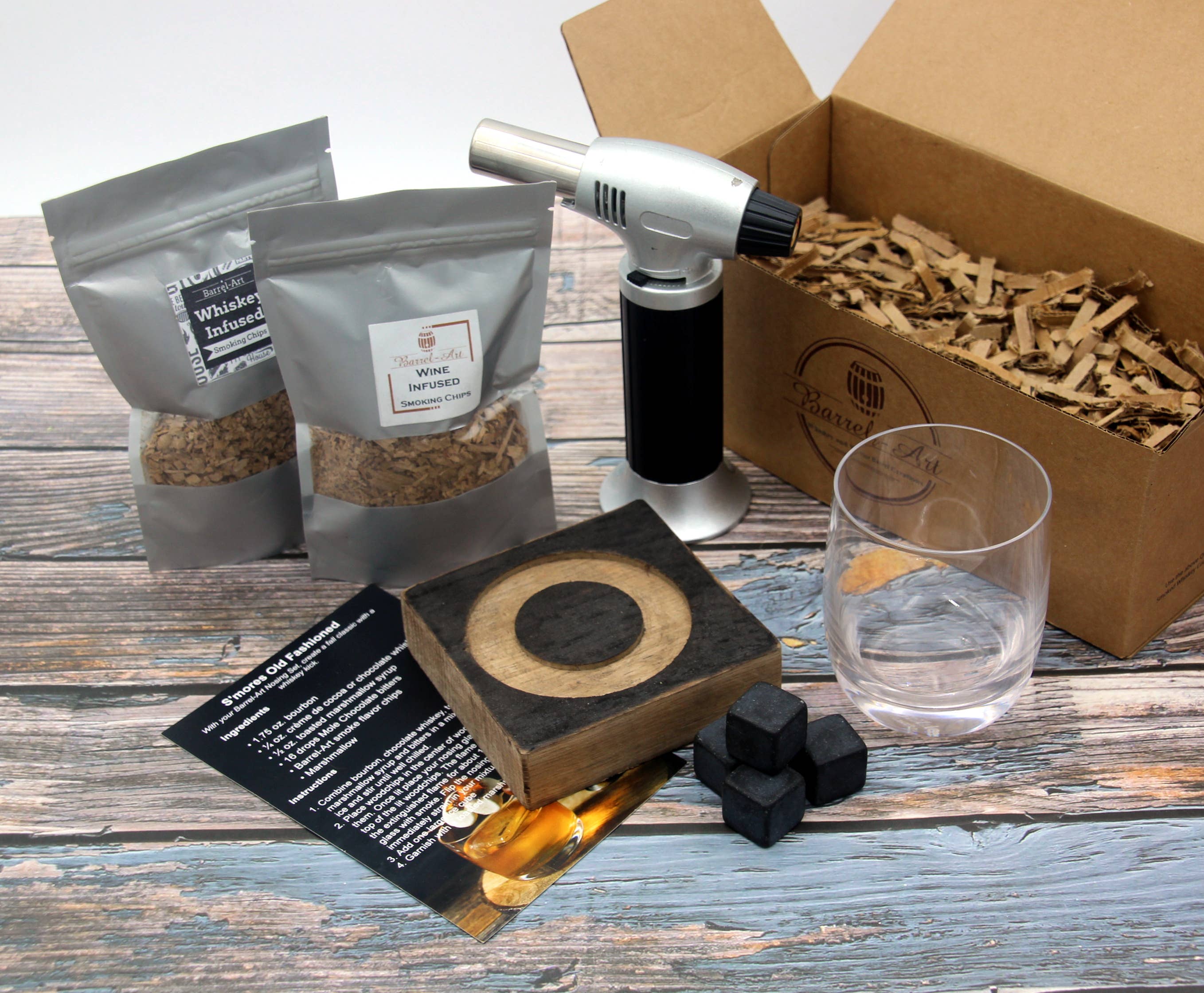 Barrel-Art - Vendita all'ingrosso Strumenti da bar - Kit autentico per cocktail affumicati con botte di whiskey3