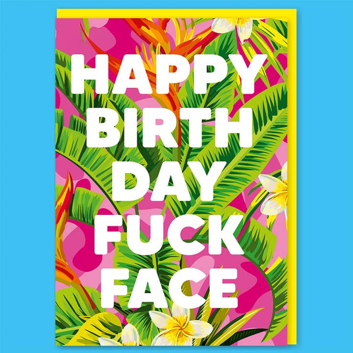 Cartão de Aniversário Feliz, cara de m**** por atacado de Dean Morris Cards