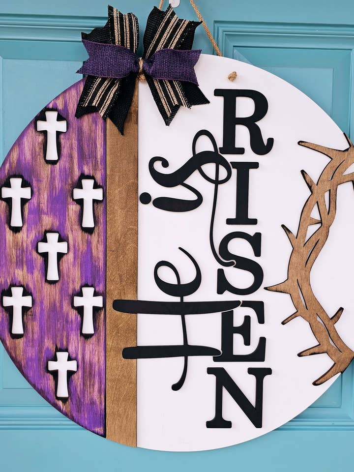 Gör-det-själv Han är uppstånden Sidokors Dörrhängare för wholesale av Teal Moon Creations