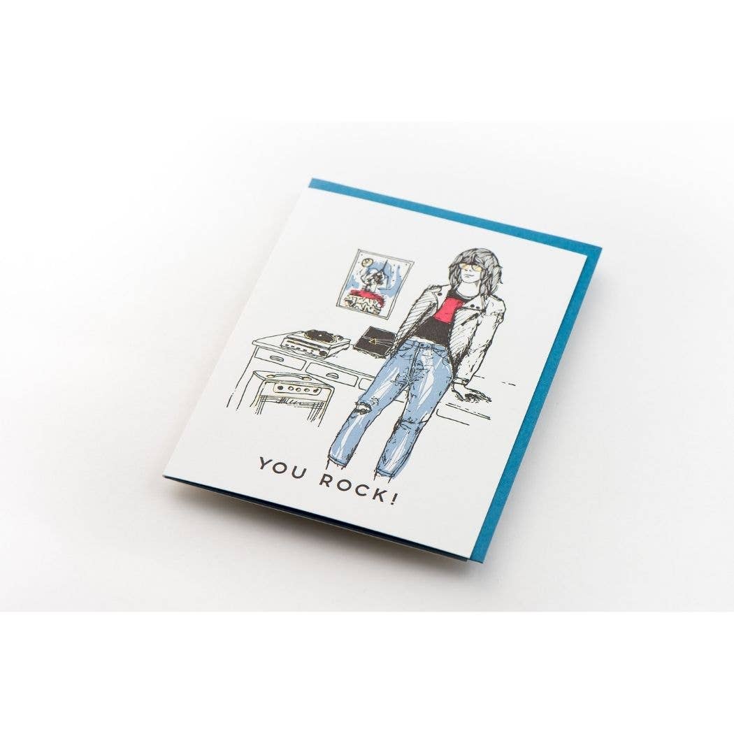 Porchlight Press Letterpress - Wholesale Love Card - You Rock Throwback Card4