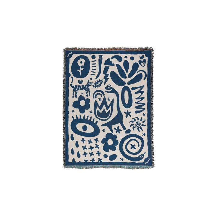 Blue Doodles Throw for wholesale by 4AP