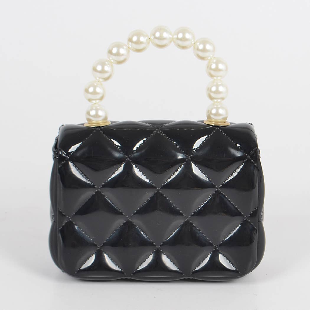 3AM BY H&D ACCESSORIES - Wholesale Top Handle Bag - Women's - Jelly Shiney Mini Bag W Imitation Pearl Handle6