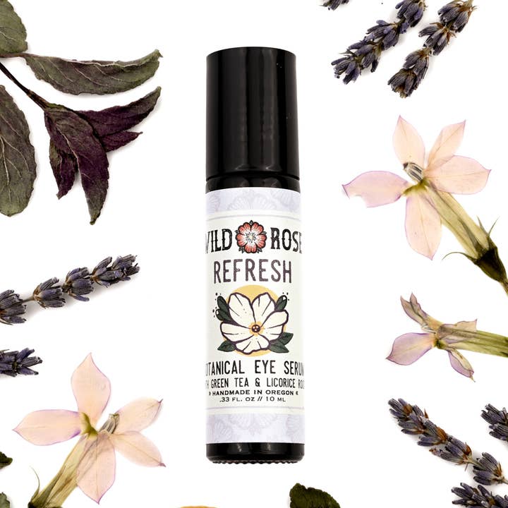 Sérum pour les yeux Refresh Botanical - 0,33 oz pour la vente par Wild Rose Herbs