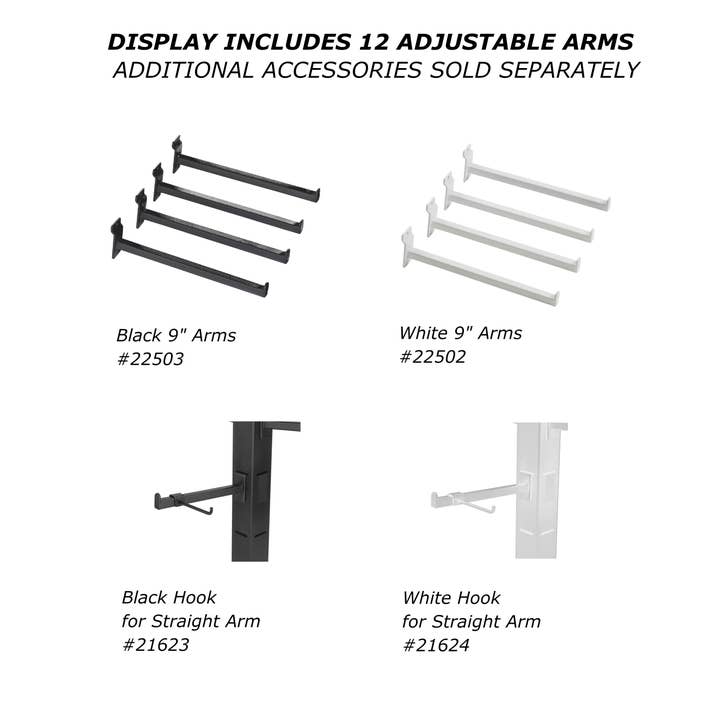Arms & Hooks for 4-Sided Tabletop Displays (21622, 22501) for wholesale by Tripar International