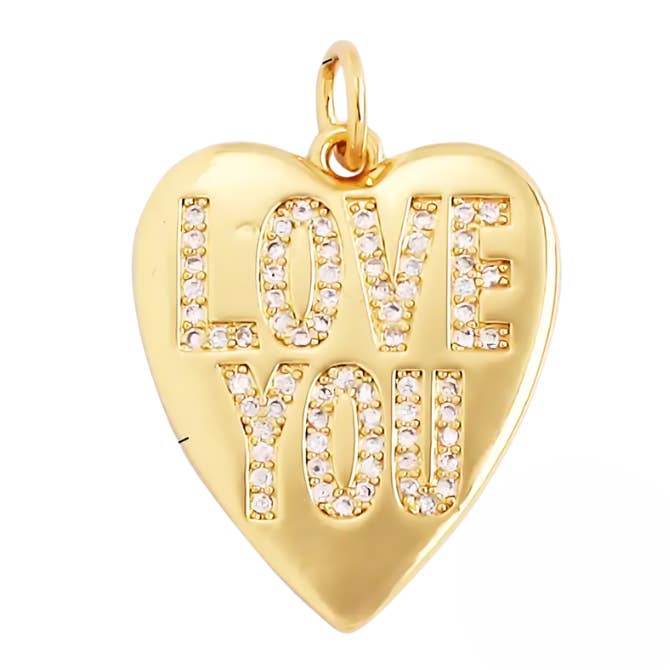 LOVE YOU Heart Charm ~ Deep South Originals for wholesale by Deep South Originals Inc.