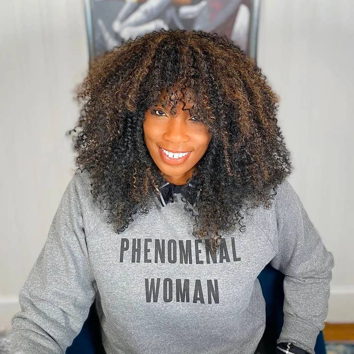 Grey Phenomenal Woman Crewneck Sweatshirt for wholesale on Faire